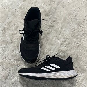 adidas Kids Black and White Running Sneakers Girls Size 3.5